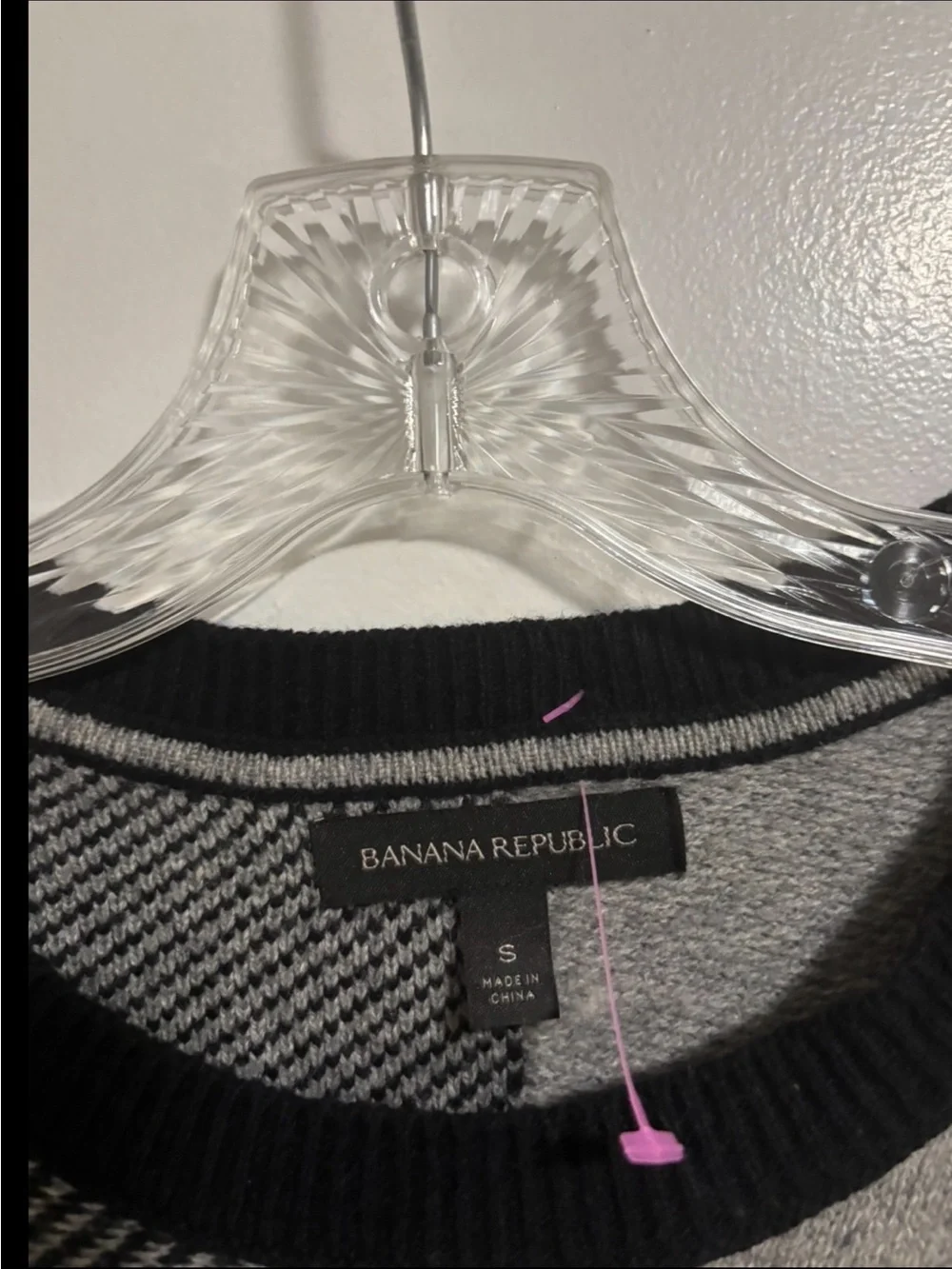 Banana Republic, Men's Two-Tone Gray & Black Crewneck Sweater, Size Small